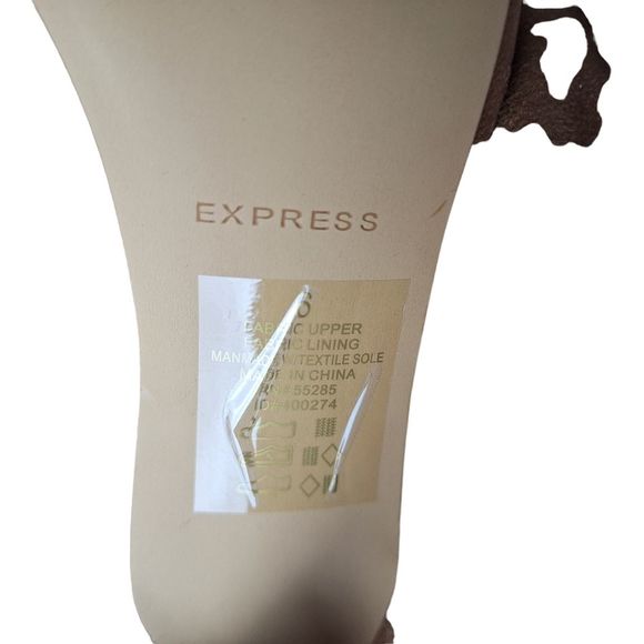 Express SZ 6 Brown Faux Suede Pull On Heeled Slouch Paper Bag Ankle Bootie Boots - Picture 12 of 14